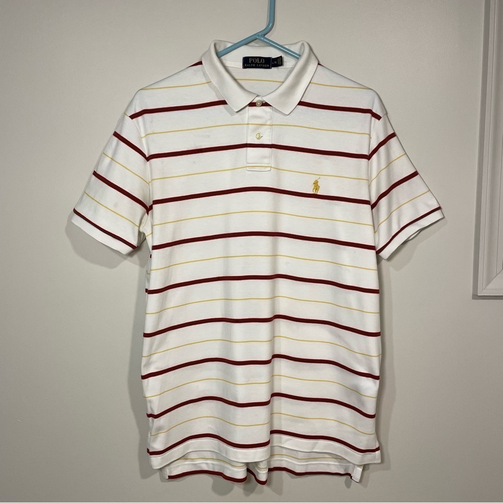 Polo by Ralph Lauren Men's White Striped Shirt size Large